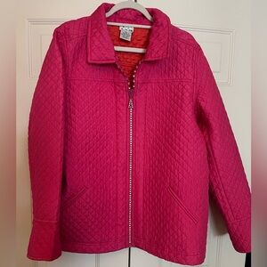 Quacker Factory Fuchsia Quilted Silk Quilted Jacket
